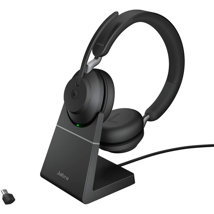 Jabra Evolve2 65 MS Stereo kabelloses Bluetooth Headset mit Ladestation 26599-999-889