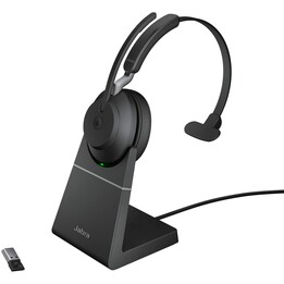 Auriculares inalámbricos Bluetooth Jabra Evolve2 65 MS Mono (convertibles) con estación de carga