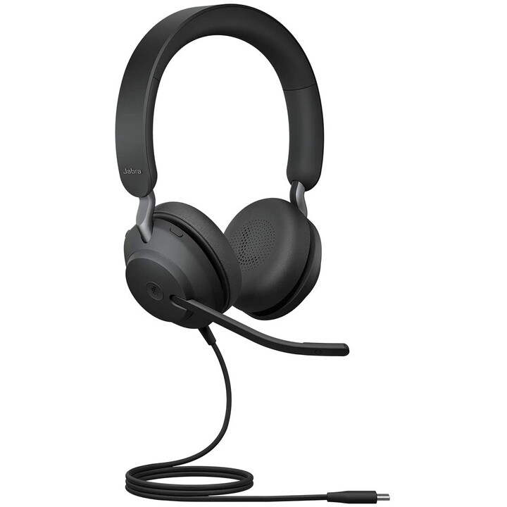 Fone de ouvido estéreo Jabra Evolve2 40 MS na orelha com fio, USB