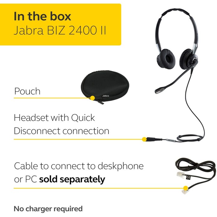 Fone de ouvido estéreo Jabra BIZ 2400 II 2489-825-209