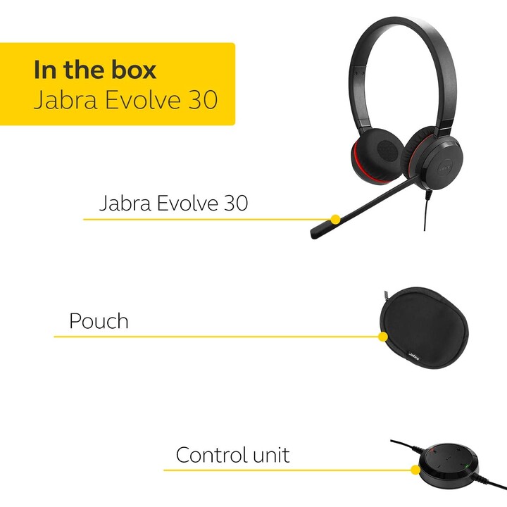 Jabra Evolve 30 II MS Stereo kabelgebundenes On-Ear Headset 5399-823-309
