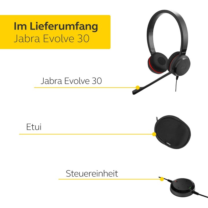 Casque supra-auriculaire filaire stéréo Jabra Evolve 30 II HS