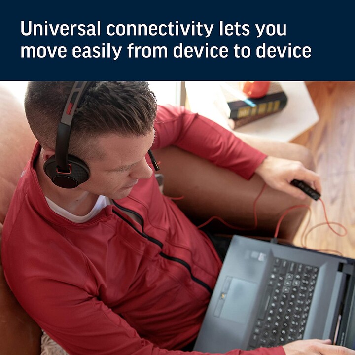 Fone de ouvido estéreo Poly Blackwire série 5200 C5220 na orelha (USB-C, plugue de 3,5 mm, com fio)