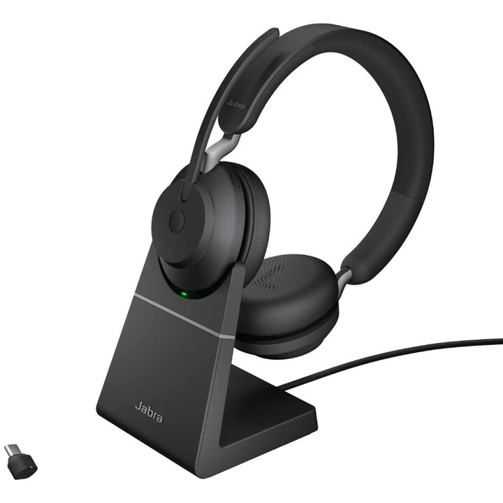 Auriculares supraaurales estéreo Bluetooth Jabra Evolve2 65 UC con estación de carga negro 26599-989-988