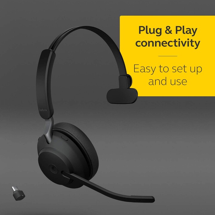 Fone de ouvido bluetooth sem fio Jabra Evolve2 65 MS Mono 26599-899-899
