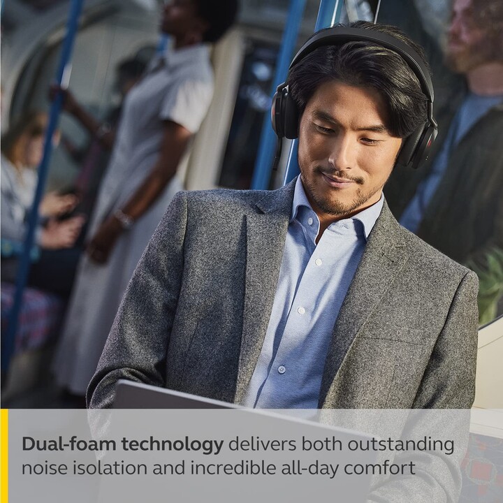 Jabra Evolve2 75 UC Stereo Headset On-Ear (Bluetooth, sem fio, ANC, USB)