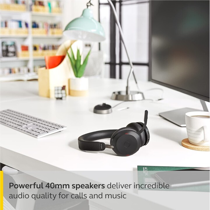 Jabra Evolve2 75 UC Stereo Headset On-Ear (Bluetooth, sem fio, ANC, USB)