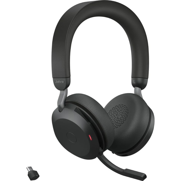 Fones de ouvido Jabra Evolve2 75 Uc pretos + estação de carregamento + Link 380c