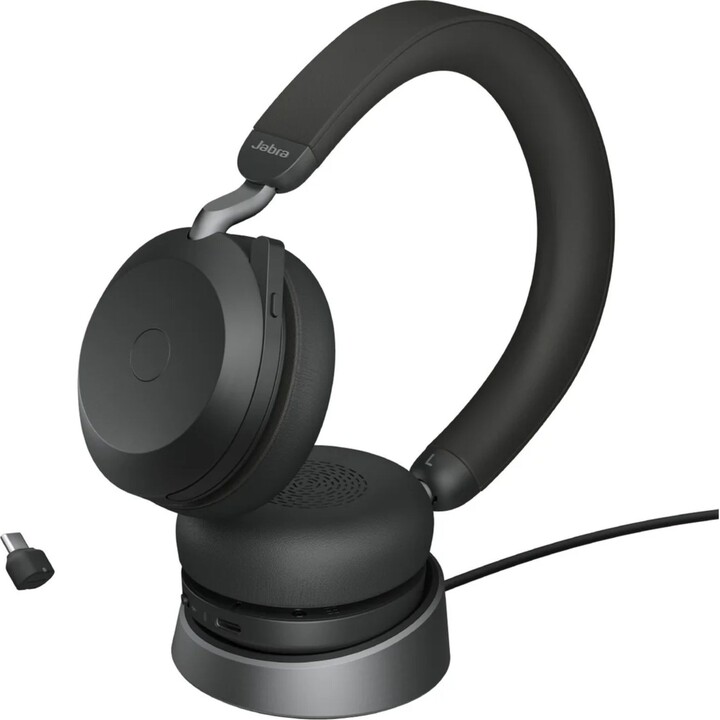 Écouteurs Jabra Evolve2 75 Uc Noir + Station de Charge + Link 380c