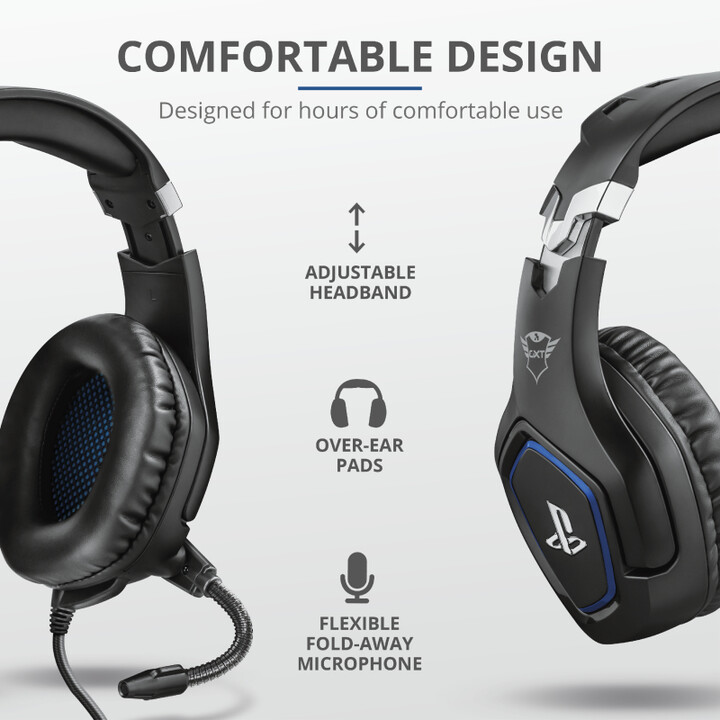 Trust GXT 488 Forze PS4 Headphones Headband 3.5mm Jack Black