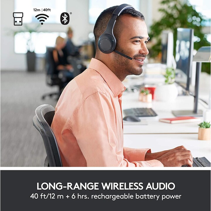 Cuffie stereo Jabra Evolve2 75 MS On-Ear (Bluetooth, wireless, ANC, USB, stazione di ricarica)