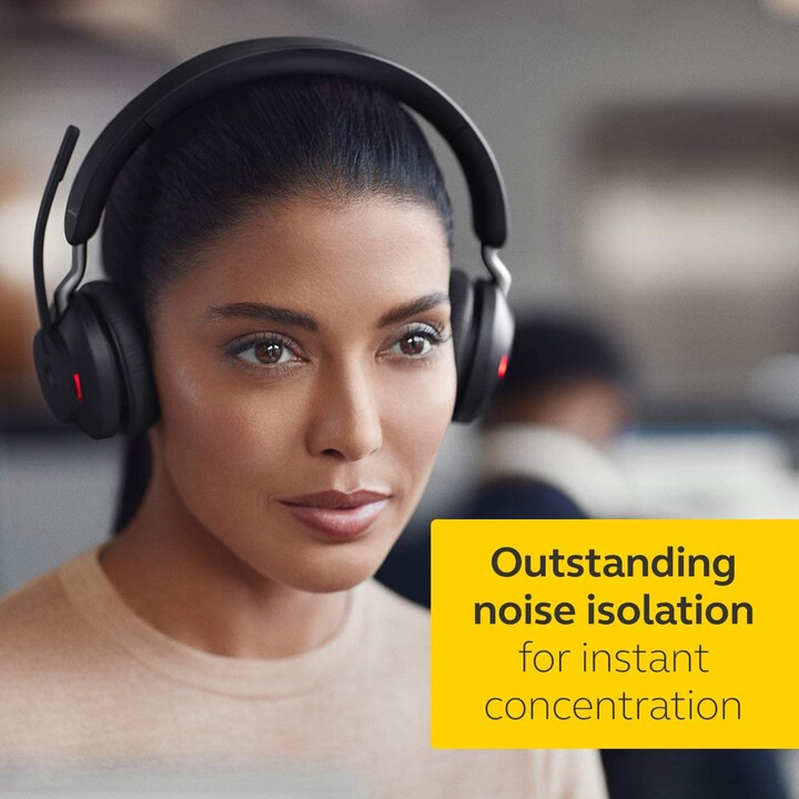 Jabra Evolve2 65 MS casque stéréo supra-auriculaire sans fil, USB, isolation phonique