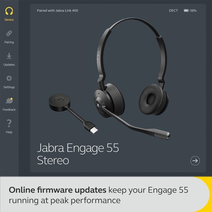 Jabra Engage 55 MS Stereo On-Ear (DECT, inalámbrico, USB-C)