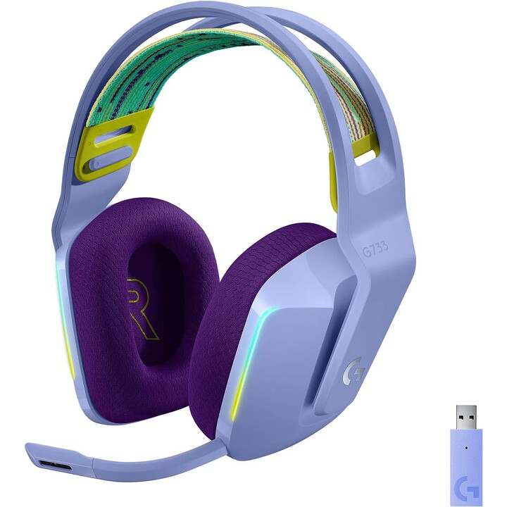 Logitech G733 Wireless Headset Kopfhörer Wireless Headband Lilac