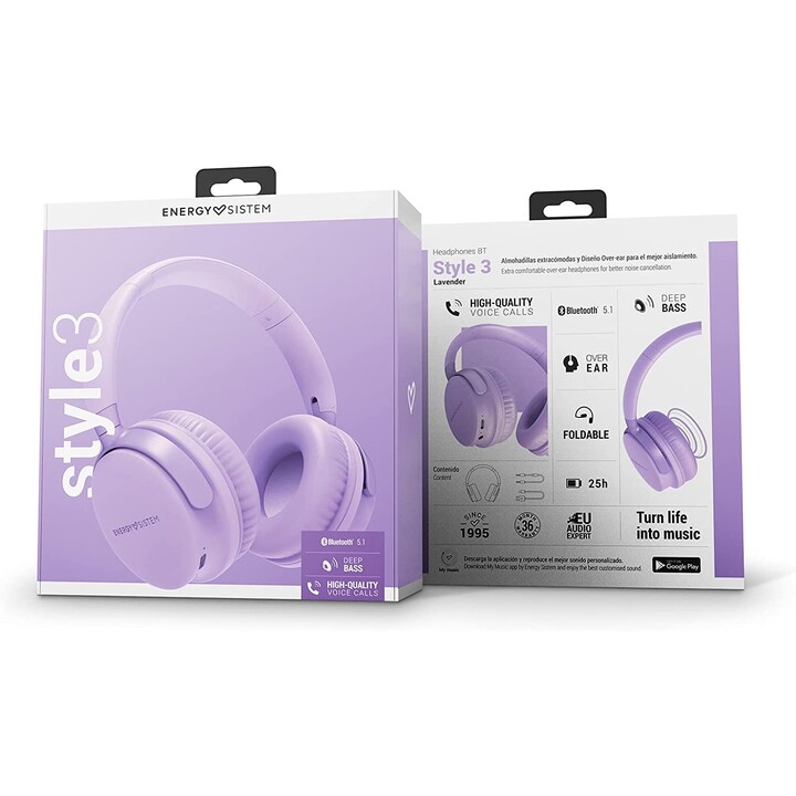 FONE DE OUVIDO + MIC ENERGIA FONE DE OUVIDO ESTILO 3 BLUETOOTH LAVANDA