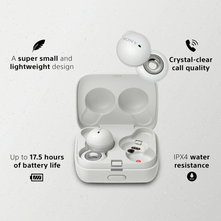 Sony, WFL900W.CE7, Casque sans fil, LinkBuds vous permet de parler sans enlever le casque, blanc