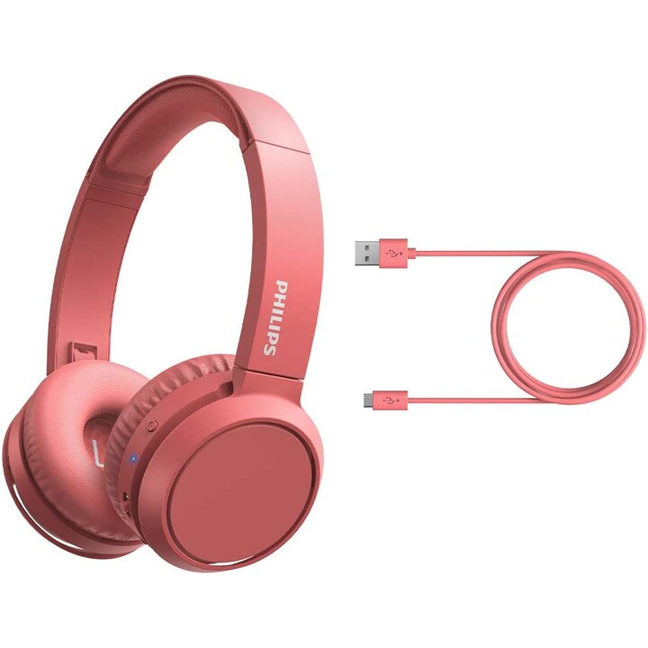 Philips TAH4205 Fones de ouvido sem fio/ com microfone/ Bluetooth/ Vermelho