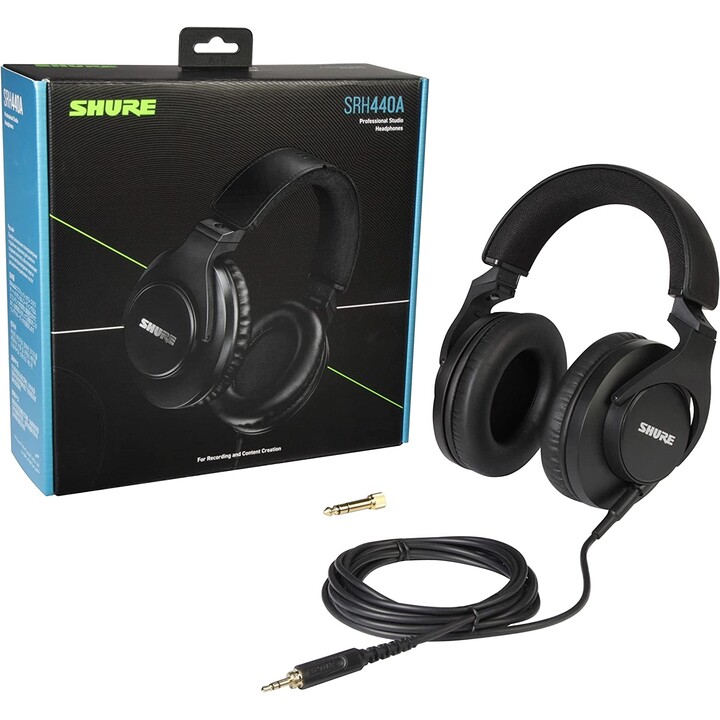 Fones de ouvido Shure SRH440A-EFS com fio preto