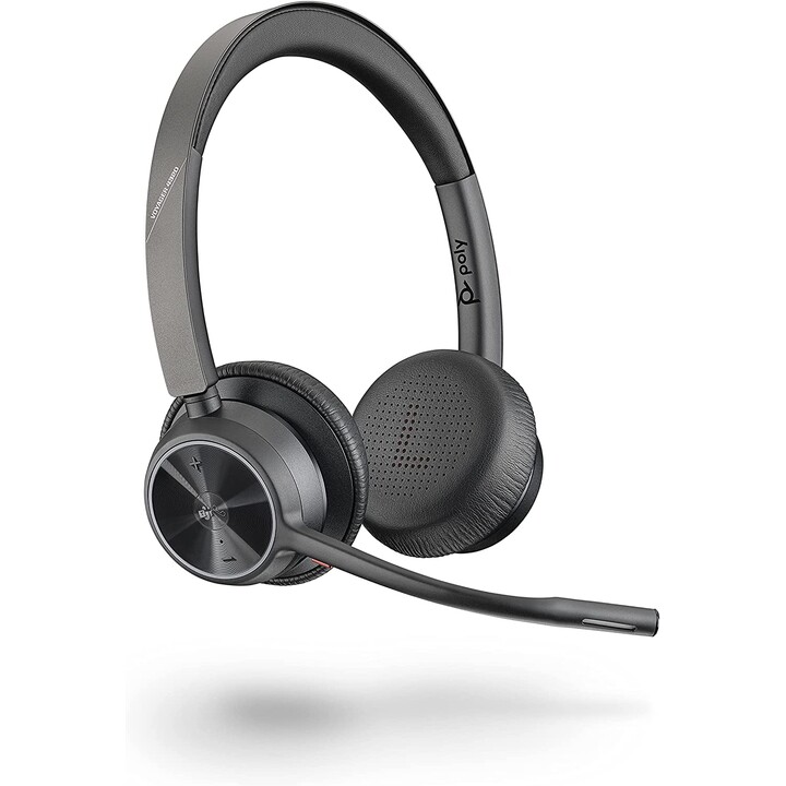 Poly Voyager 4300 UC Serie 4320 Auriculares estéreo supraaurales (USB-A, Bluetooth, inalámbrico, certificado por MS Teams)