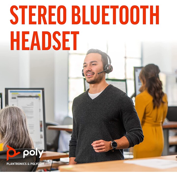 Poly Voyager 4300 UC Serie 4320 Auriculares estéreo supraaurales (USB-A, Bluetooth, inalámbrico, certificado por MS Teams)