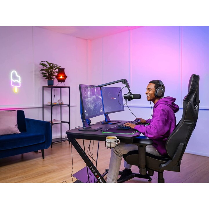 Trust Gaming GXT 255+ Microphone professionnel avec bras de perche Onyx / USB 2.0