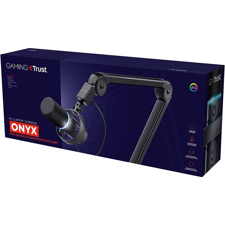Trust Gaming GXT 255+ Microphone professionnel avec bras de perche Onyx / USB 2.0