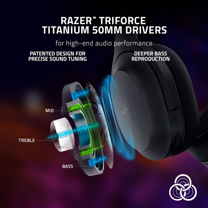 Fone de ouvido para jogos Razer Barracuda (Bluetooth, conector de 3,5 mm, circumaural, sem fio)