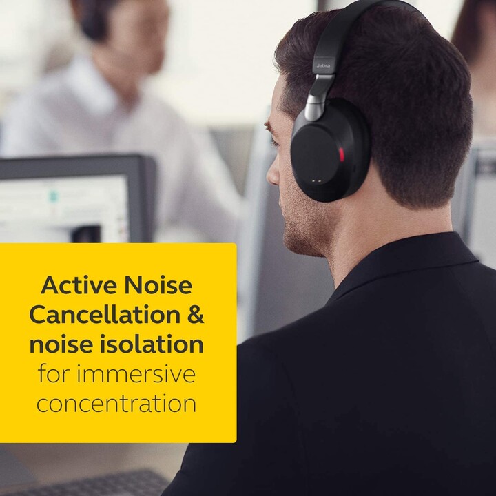 Jabra Evolve2 85 MS (circumaurales, Bluetooth, inalámbricos, cancelación activa de ruido)