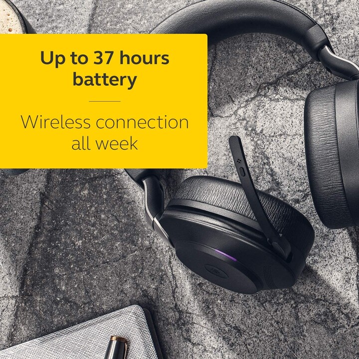 Jabra Evolve2 85 MS (circumaurales, Bluetooth, inalámbricos, cancelación activa de ruido)