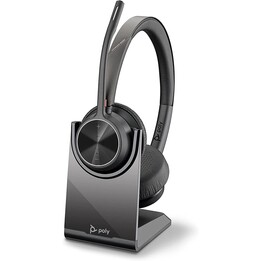 Poly Voyager 4300 UC Serie 4320 Auriculares estéreo supraaurales (USB-A, Bluetooth, inalámbrico, con estación de carga, con cert