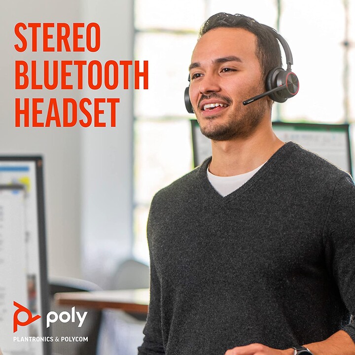 Poly Voyager 4300 UC Serie 4320 Auriculares estéreo supraaurales (USB-A, Bluetooth, inalámbrico, con estación de carga, con cert