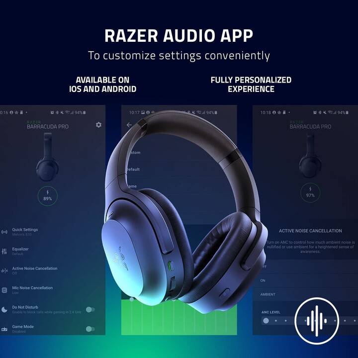 Auriculares para juegos Razer Barracuda Pro (Bluetooth, Circumaural, Inalámbrico)