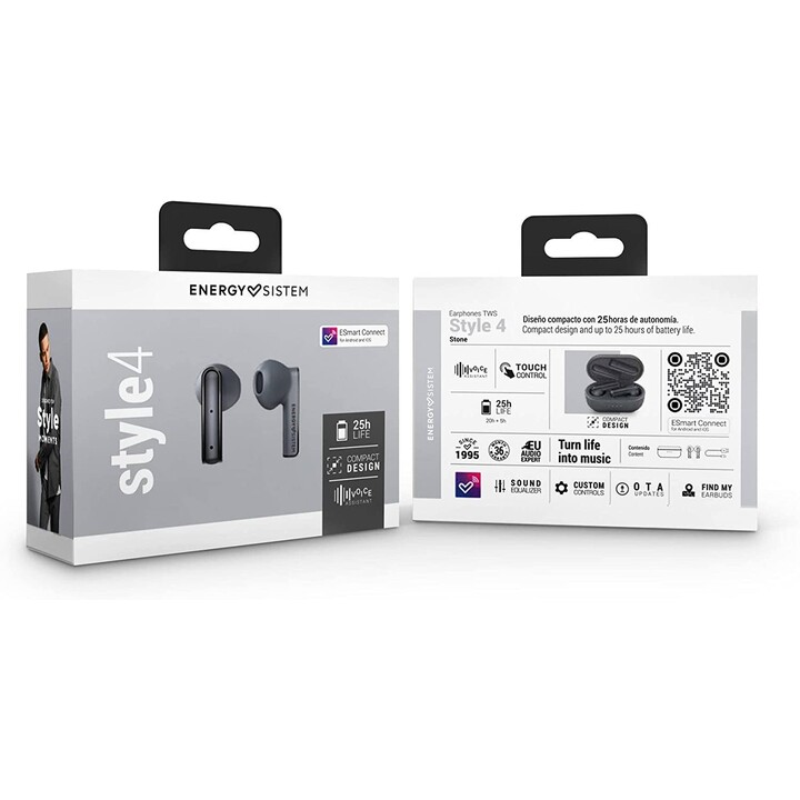 AURICULAR IN-EAR + MIC ENERGY STYLE 4 TWS BLUETOOTH STONE
