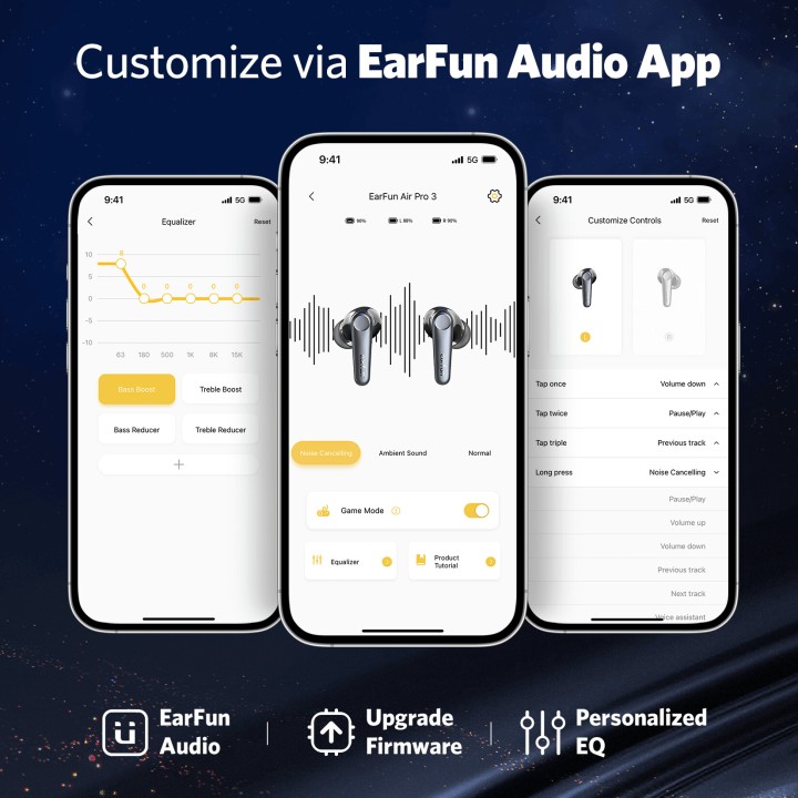 Earfun Air Pro 3 ANC Preto