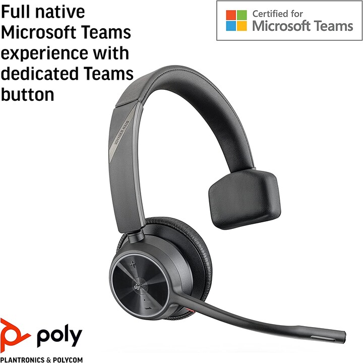 Poly Voyager 4300 UC Serie 4310 Mono Auriculares supraaurales Negro