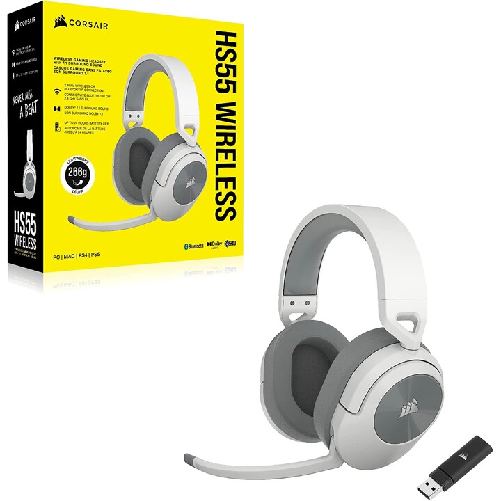 Corsair Hs55 Cuffie Wireless Bianche Ca-9011281-eu