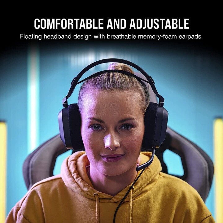 Corsair Hs80 Rgb Usb Auriculares Alámbrico De Mano Juego Carbono