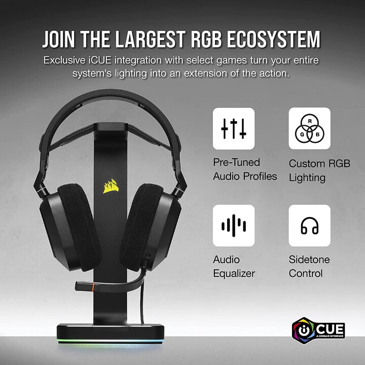 Corsair Hs80 Rgb Usb Auriculares Alámbrico De Mano Juego Carbono