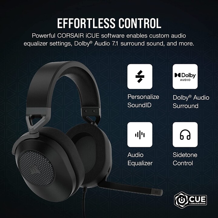 Corsair Hs65 Surround Auriculares Alámbrico De Mano Juego Carbono