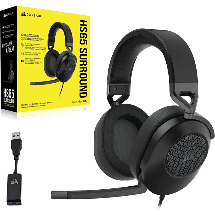 Corsair Hs65 Surround Auriculares Alámbrico De Mano Juego Carbono