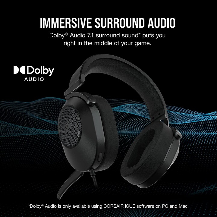 Corsair Hs65 Surround Auriculares Alámbrico De Mano Juego Carbono