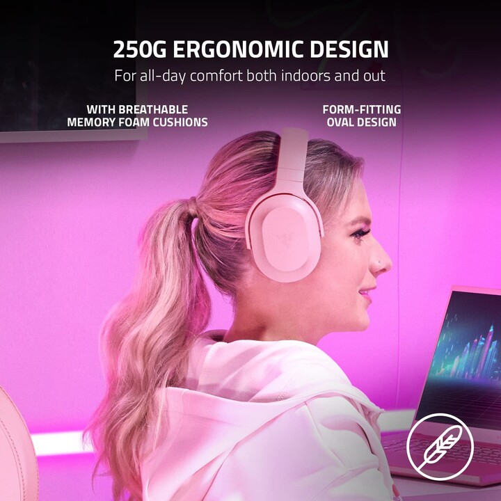 Razer Barracuda X Wireless And Wired Headphones Headband Game Usb Type C Bluetooth Pink