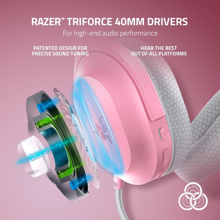 Razer Barracuda X Wireless And Wired Headphones Headband Game Usb Type C Bluetooth Pink