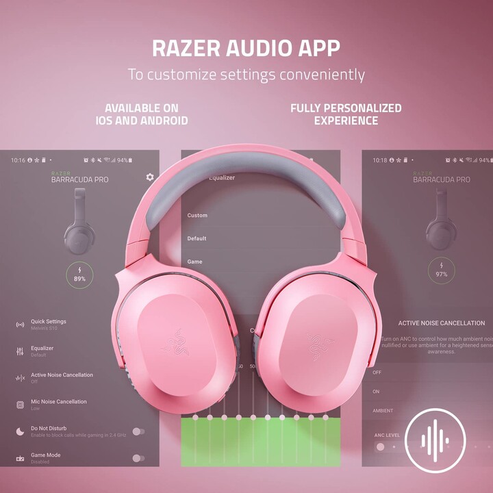 Razer Barracuda X Wireless And Wired Headphones Headband Game Usb Type C Bluetooth Pink
