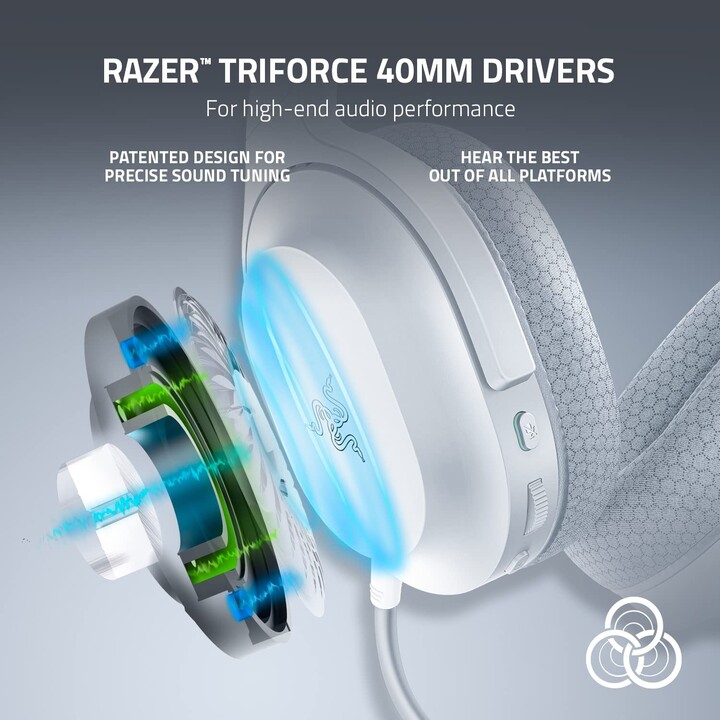 Razer Barracuda X Kabellose und kabelgebundene Kopfhörer, Stirnband, Spiel, USB, Typ C, Bluetooth, Weiß