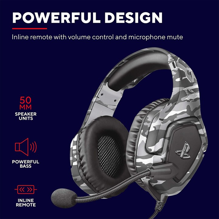 Trust Gxt 488 Forze Ps4 Auriculares Diadema Conector De 3,5 Mm Negro, Gris