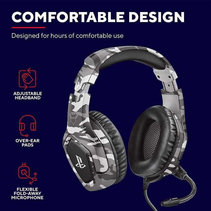 Trust Gxt 488 Forze Ps4 Auriculares Diadema Conector De 3,5 Mm Negro, Gris