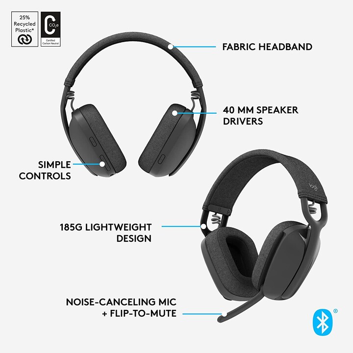 Headset Logitech Vibe 100 - Ohrumschließend - Grafit (981-001213)