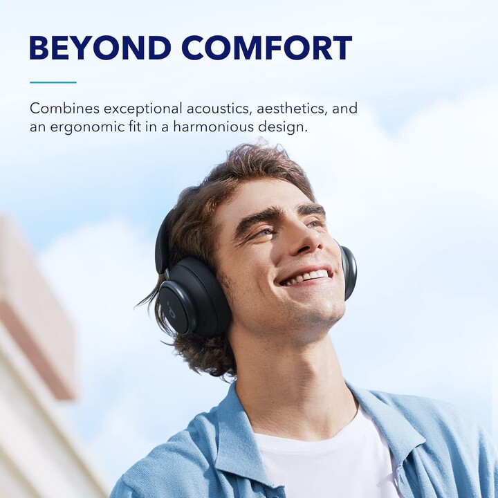 Fones de ouvido sem fio SoundCore Space Q45/com microfone/Bluetooth/Preto