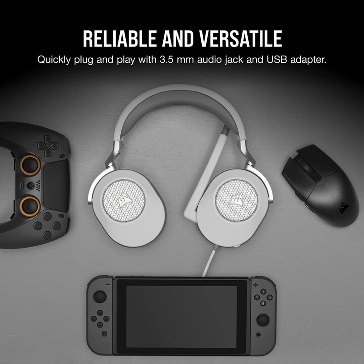 Corsair Hs65 Surround Auriculares Alámbrico De Mano Juego Blanco